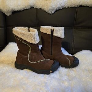 Keen Brown and Cream Winter Boots